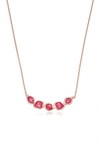 Monica Vinader Mini Nugget Cluster 18ct Rose-gold Vermeil And Pink Quartz Necklace In Rose Gold/ Pink Quartz