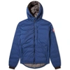 Canada Goose Lodge Packable Windproof 750 Fill Power Down Hooded Jacket In Blue
