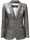 Dsquared2 Metallic Threading Fitted Blazer In Metallic