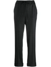 P.a.r.o.s.h Striped Print Trousers In Black