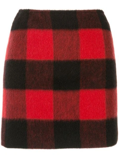 Dsquared2 Checked Fitted Skirt In Red