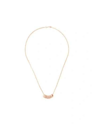 Apm Monaco Crystal Embellished Ring Necklace In Gold