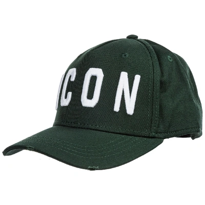 Dsquared2 Adjustable Men's Cotton Hat Baseball Cap Icon In Green