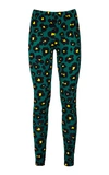 La Doublej Floral Leopard Print Leggings In Green
