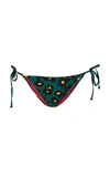 La Doublej Floral Leopard Print Bikini Bottoms In Green