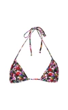 La Doublej Floral Print Triangle Bikini Top In Multi