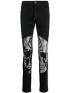 PHILIPP PLEIN SKULL PRINT SKINNY JEANS