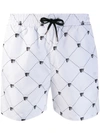 PHILIPP PLEIN SKULL DRAWSTRING SWIM SHORTS