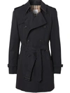 Burberry Kensington Heritage Medium And Long Style Windbreaker In Blue