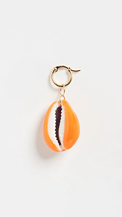 Aurelie Bidermann Porcelain Laquered Shell Earring In Orange