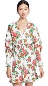 Rhode Anya Floral Smocked Flounce Dress In White Dazzle Large