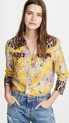 R13 Exaggerated Collar Cowboy Shirt