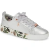 Ted Baker Roully Sneaker In Silver Illusion Leather