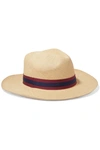 JOHANNA ORTIZ ROADHOUSE BLUES GROSGRAIN-TRIMMED TOQUILLA STRAW SUNHAT