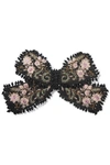 ETRO EMBELLISHED EMBROIDERED CREPE BOW HAIRCLIP