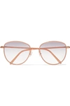 ANDY WOLF D-FRAME ROSE GOLD-TONE OPTICAL GLASSES
