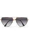 ANDY WOLF DRAX AVIATOR-STYLE METAL SUNGLASSES