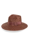 Brixton Joanna Straw Hat In Dark Lilac