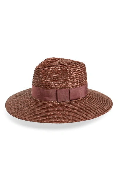 Brixton Joanna Straw Hat In Dark Lilac