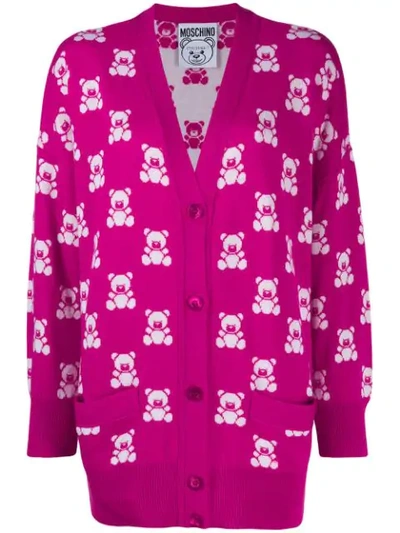 Moschino Teddy Bear Pattern Cardigan - 粉色 In Pink