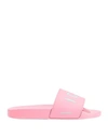 Dsquared2 Pink Icon Rubber Sliders In Pink