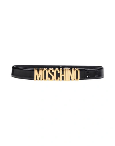 Moschino Logo Lettering Belt In Black