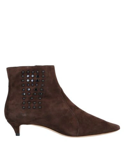 Tod's Ankle Boots In Dark Brown