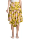 MARISSA WEBB FLORAL STRETCH ASYMMETRICAL SKIRT,0400010623856