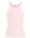 Re/done Ribbed Cotton-jersey Tank In Pink