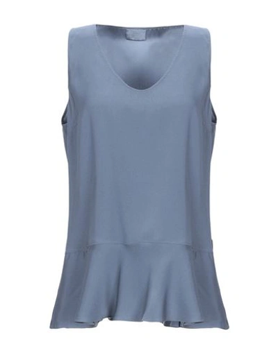 Brunello Cucinelli Top In Slate Blue