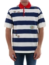 GUCCI GUCCI EMBROIDERED STRIPED POLO SHIRT