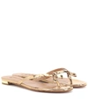 AQUAZZURA RIVA METALLIC LEATHER SANDALS,P00396503