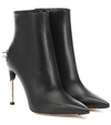 ALEXANDER MCQUEEN EMBELLISHED LEATHER ANKLE BOOTS,P00397794