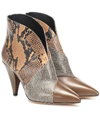 Isabel Marant Archenn Embossed Leather Ankle Boots In Brown