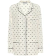 VALENTINO VLOGO PRINTED SILK BLOUSE,P00395470