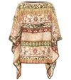 ETRO PRINTED SILK-BLEND PONCHO,P00396164