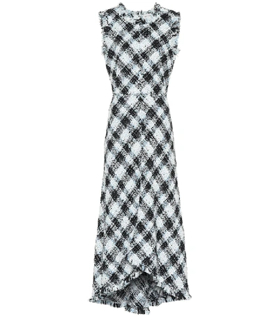 Alexander Mcqueen Knitted Check Dress - 蓝色 In Blue