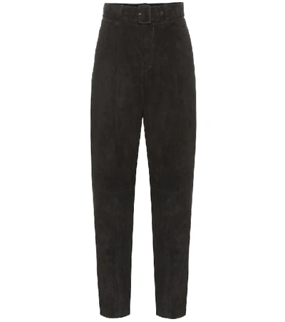 Stouls Murray High-rise Suede Trousers In Black