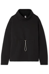 Varley Barton Drawstring-waistband Cotton-blend Jumper In Black