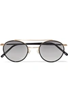 ANDY WOLF ROUND-FRAME ACETATE AND GOLD-TONE OPTICAL GLASSES