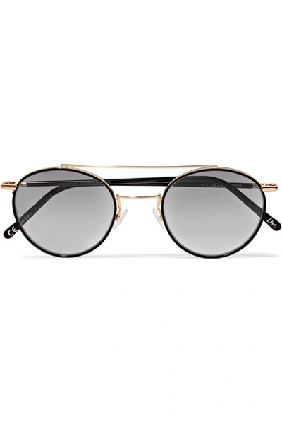 Andy Wolf Round-frame Acetate And Gold-tone Optical Glasses In Black