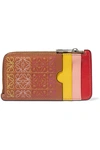 LOEWE PRINTED COLOR-BLOCK LEATHER CARDHOLDER