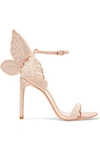 SOPHIA WEBSTER CHIARA EMBROIDERED LEATHER AND SUEDE SANDALS