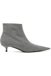 BALENCIAGA KNIFE CHECKED WOOL ANKLE BOOTS