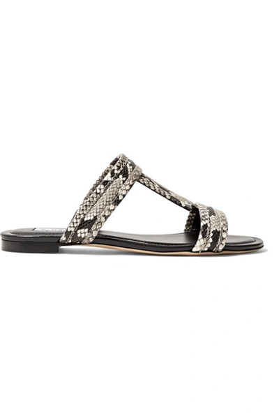 Tod's Snake-effect Leather Slides In Snake Print