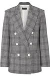 ISABEL MARANT DEAGAN DOUBLE-BREASTED CHECKED COTTON-BLEND BLAZER