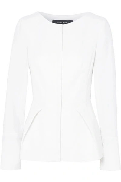 Roland Mouret Rossini Draped Wool-crepe Jacket In White