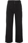 CURRENT ELLIOTT THE RELAXED ARMY COTTON AND LINEN-BLEND WIDE-LEG PANTS