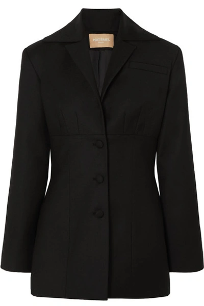Materiel Wool Blend Corset Blazer In Black