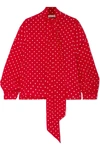 BALENCIAGA Pussy-bow polka-dot silk crepe de chine blouse